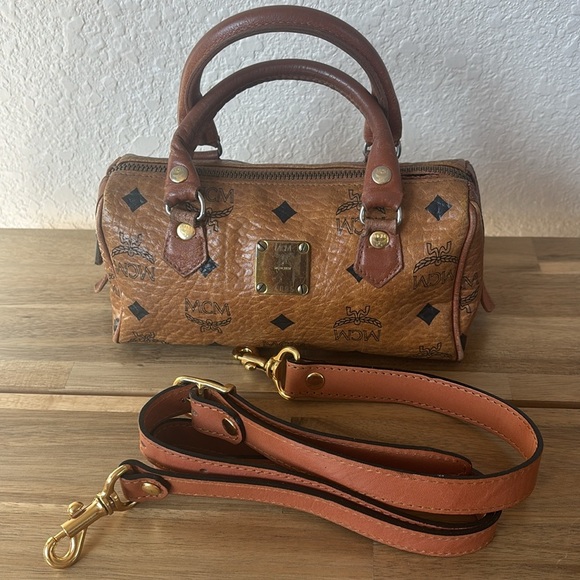 Authentic $580 Used MCM Logo Printed Mini Crossbody Bag - Picture 2 of 16